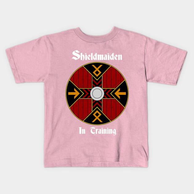 Shieldmaiden in Training Kids T-Shirt by medievalwares